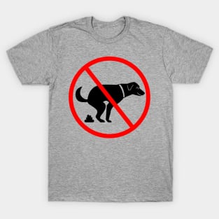 Funny Cute No Pooping Dog Cartoon Gift For Dog Lovers T-Shirt